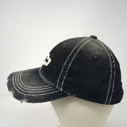 H3 Sportgear Baseball Cap Black One Size Corduroy Distressed Chevrolet Logo Hat