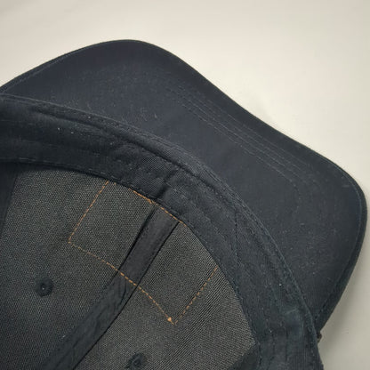 Camp Chef Trucker Hat Black One Size Mesh Back Embossed Leather Patch Snapback