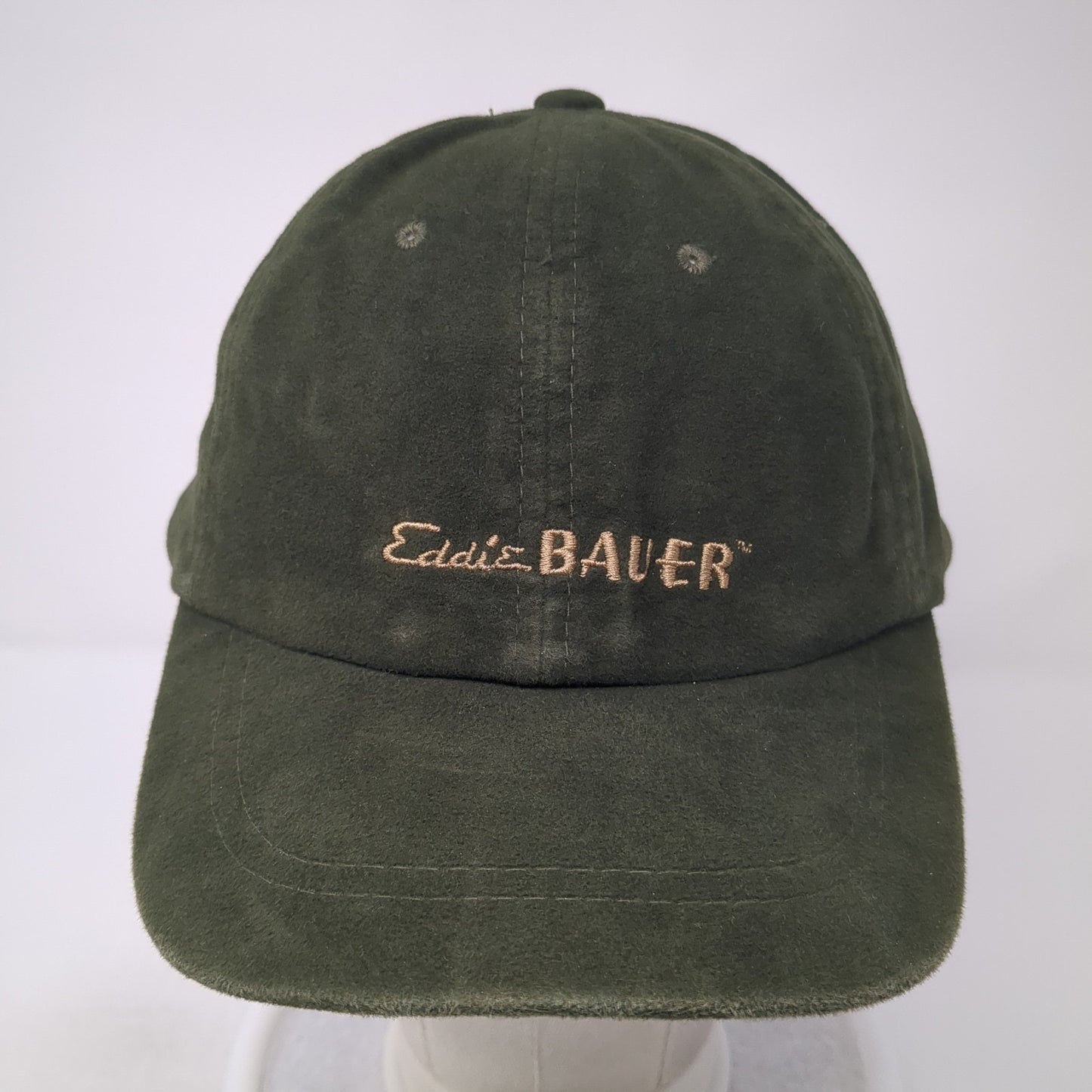Eddie Bauer Slideback Hat Green One Size Adjustable Leather Strap