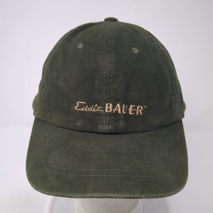 Eddie Bauer Slideback Hat Green One Size Adjustable Leather Strap