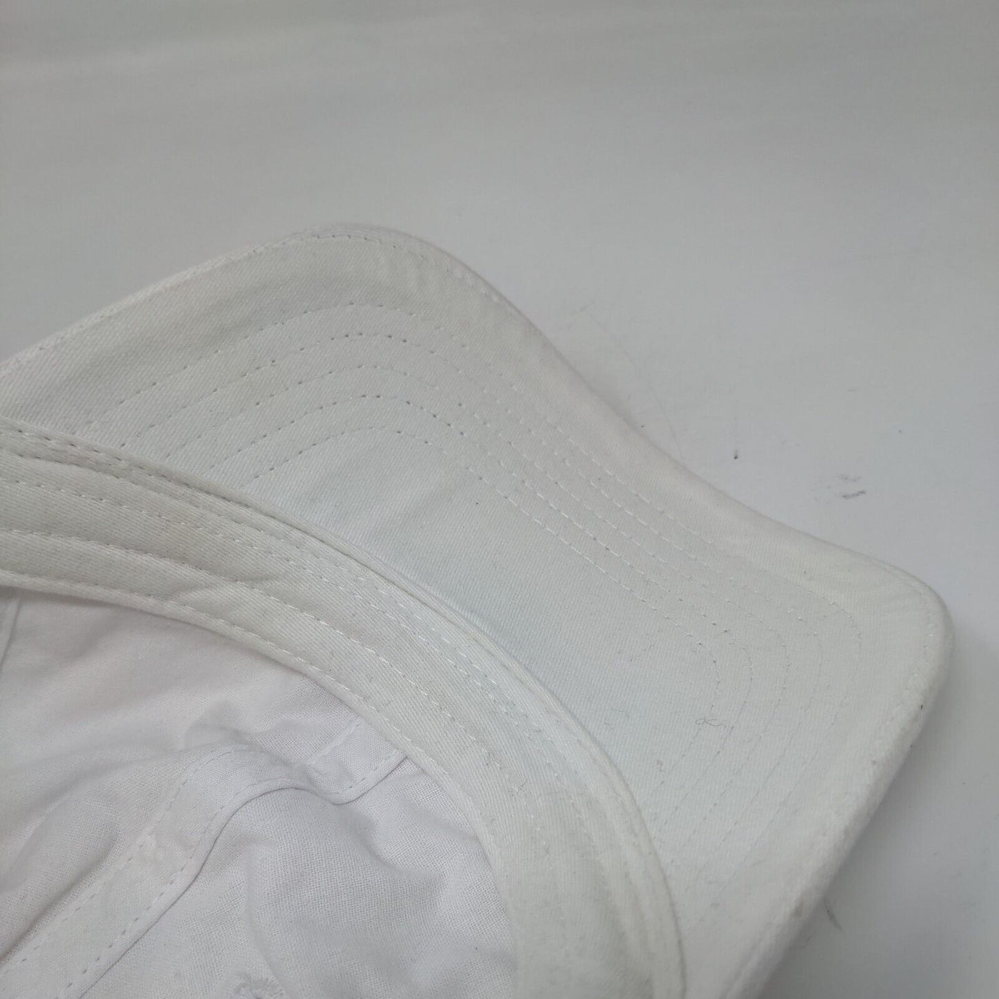 Unbranded Slideback Hat White OSFM Adjustable Vented Holes 6 Panel Blank