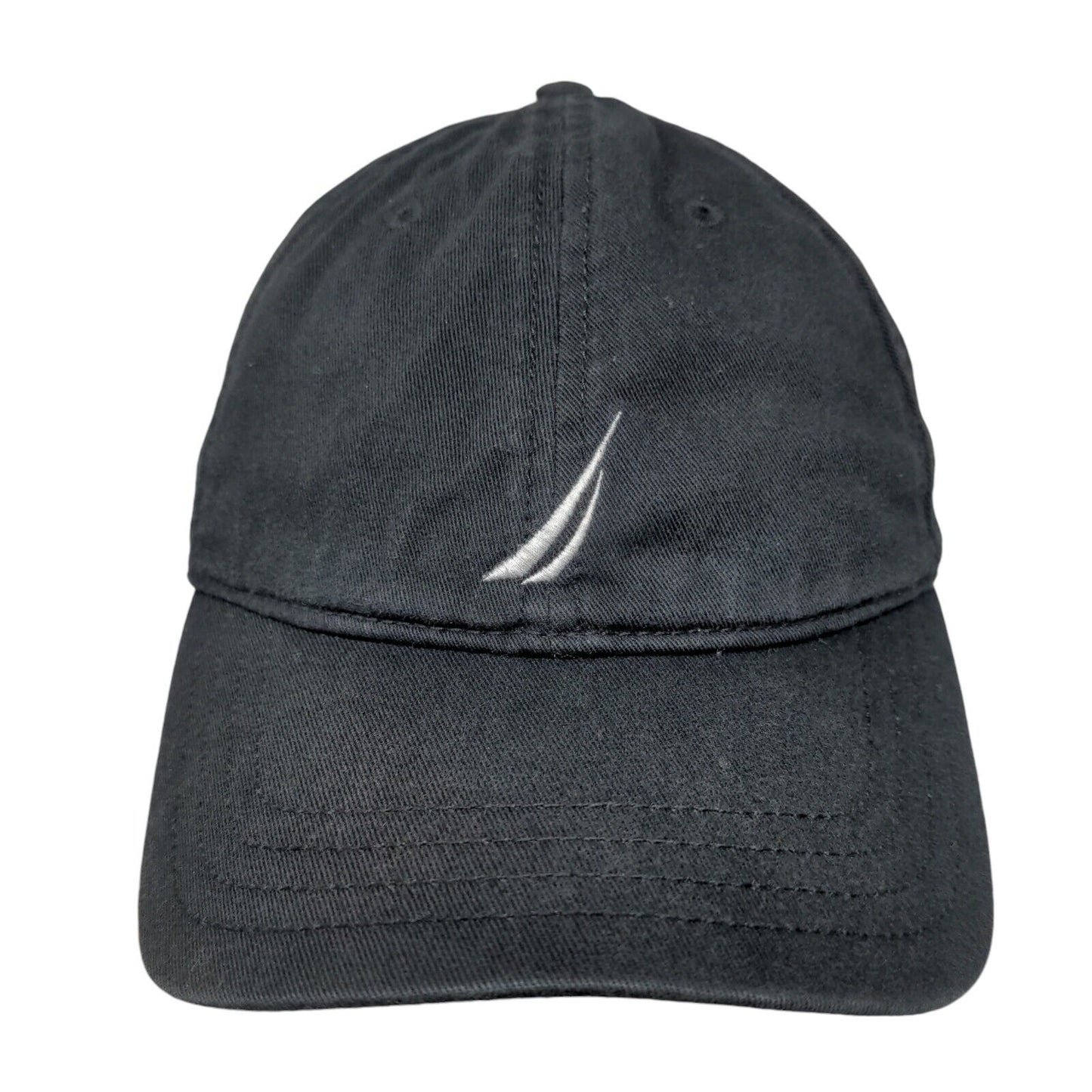 Nautica Slideback Hat Black One Size Adjustable Embroidered Logo 6 Panel