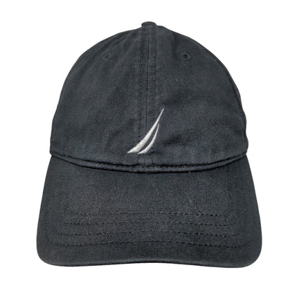 Nautica Slideback Hat Black One Size Adjustable Embroidered Logo 6 Panel