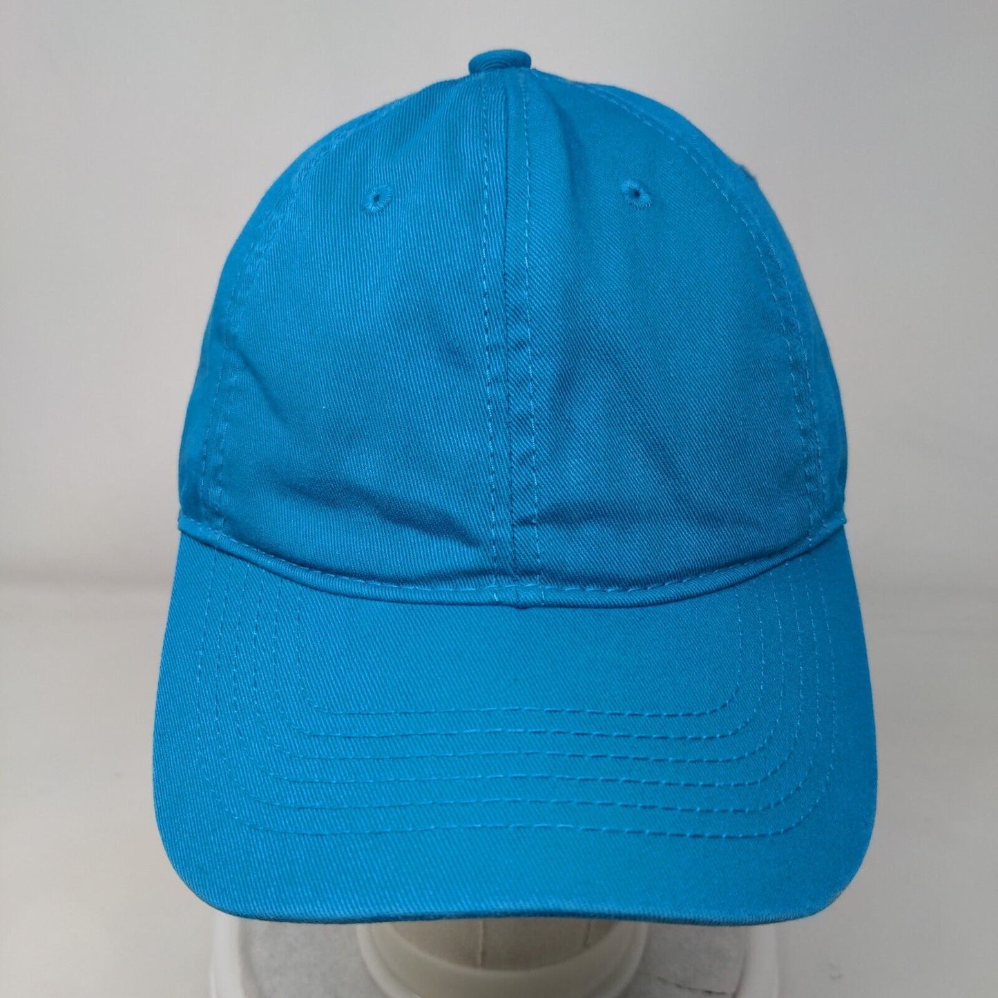 Unbranded Slideback Hat Blue One Size Adjustable Vented Holes 6 Panel Blank