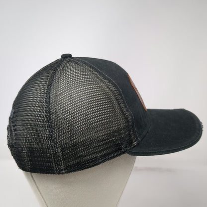 Shyanne Trucker Hat Black One Size Western Bull Skull Leather Patch Mesh Back