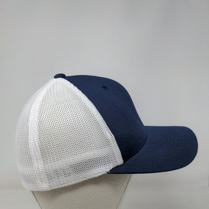 Dock WorX Fitted Trucker Hat Blue S/M Flexfit Mesh Back Port Authority