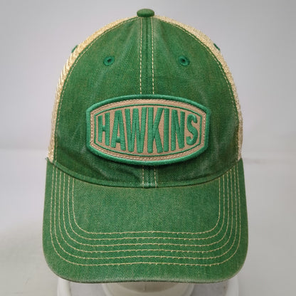 Legacy Trucker Hat Green Beige One Size Hawkins Patch Mesh Snapback Curved Brim