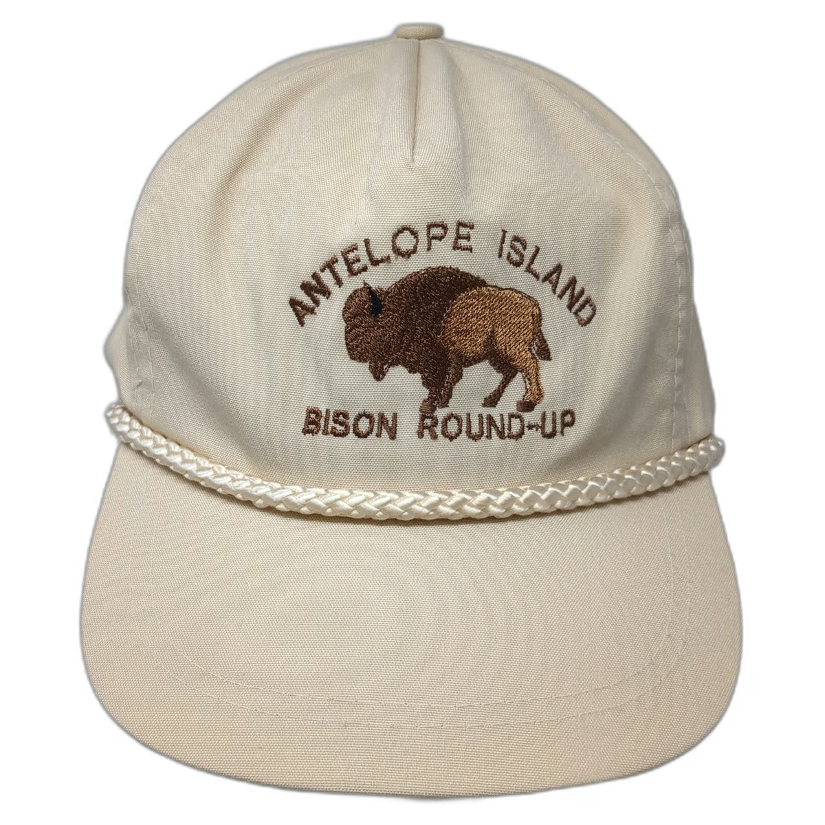 Sportcap Supreme 5 Panel Beige One Size Hat Antelope Island Bison Round-Up Rope