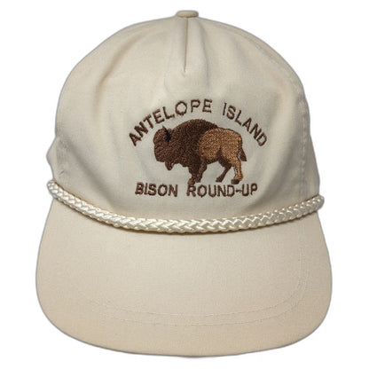 Sportcap Supreme 5 Panel Beige One Size Hat Antelope Island Bison Round-Up Rope