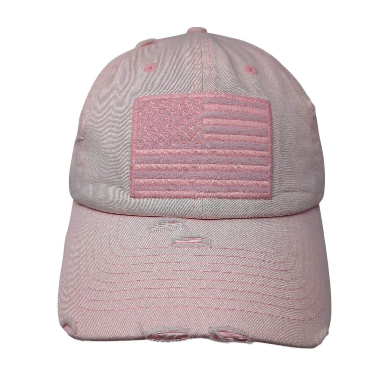 USA Flag Slideback Baseball Cap Pink One Size Adjustable Patriotic KB ETHOS