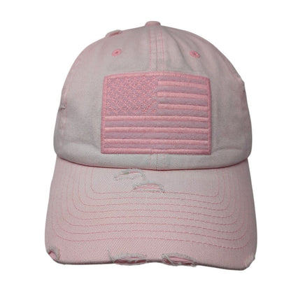USA Flag Slideback Baseball Cap Pink One Size Adjustable Patriotic KB ETHOS