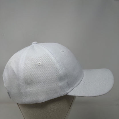 Unbranded Strapback Hat White One Size Adjustable Vented Holes 6 Panel Blank