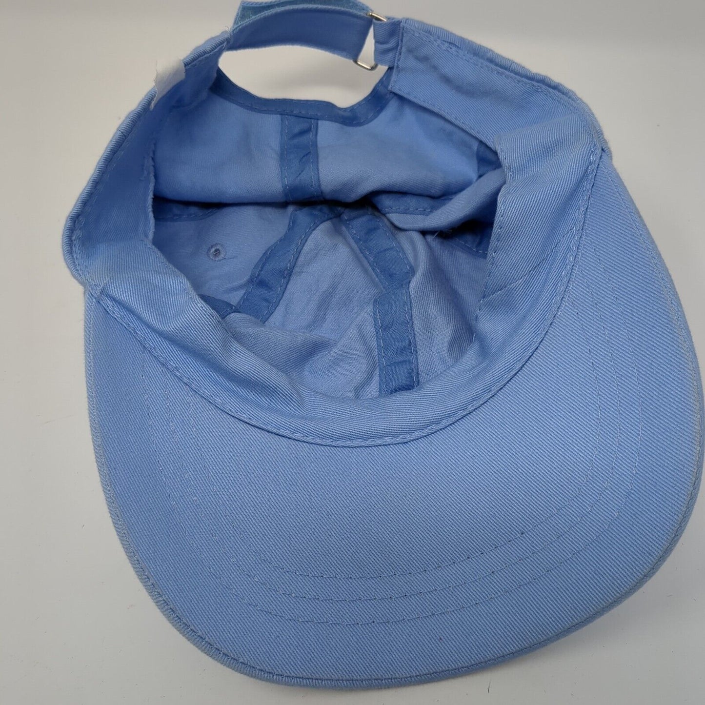 Unbranded Strapback Hat Blue One Size Adjustable Vented Holes 6 Panel Blank