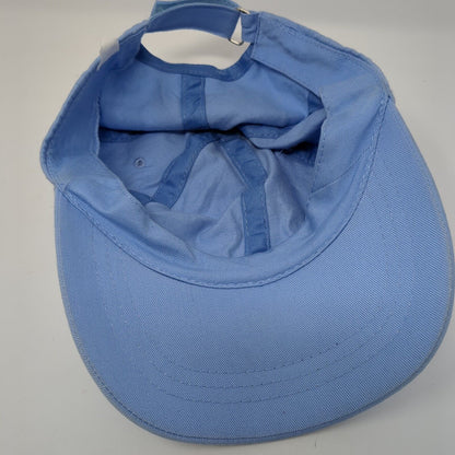 Unbranded Strapback Hat Blue One Size Adjustable Vented Holes 6 Panel Blank