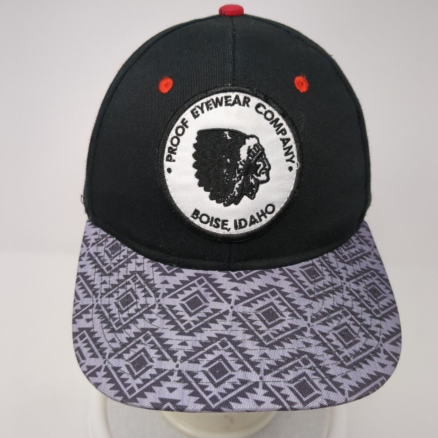Proof Eyewear Company Boise Idaho Snapback Hat Black One Size Adjustable Proof
