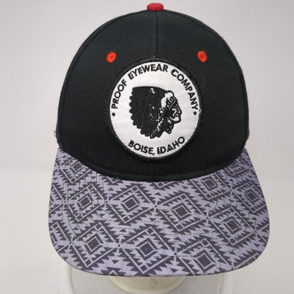 Proof Eyewear Company Boise Idaho Snapback Hat Black One Size Adjustable Proof