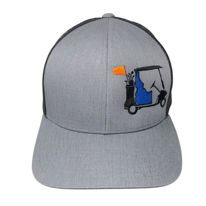 Golf Cart Snapback Mesh Back Trucker Hat Gray One Size Mesh Back Pacific