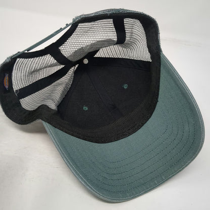 Dickies Trucker Hat Green One Size Mesh Snapback Workwear Logo Patch Gray Black