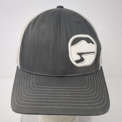Richardson Snapback Mesh Back Trucker Hat Gray One Size Embroidered