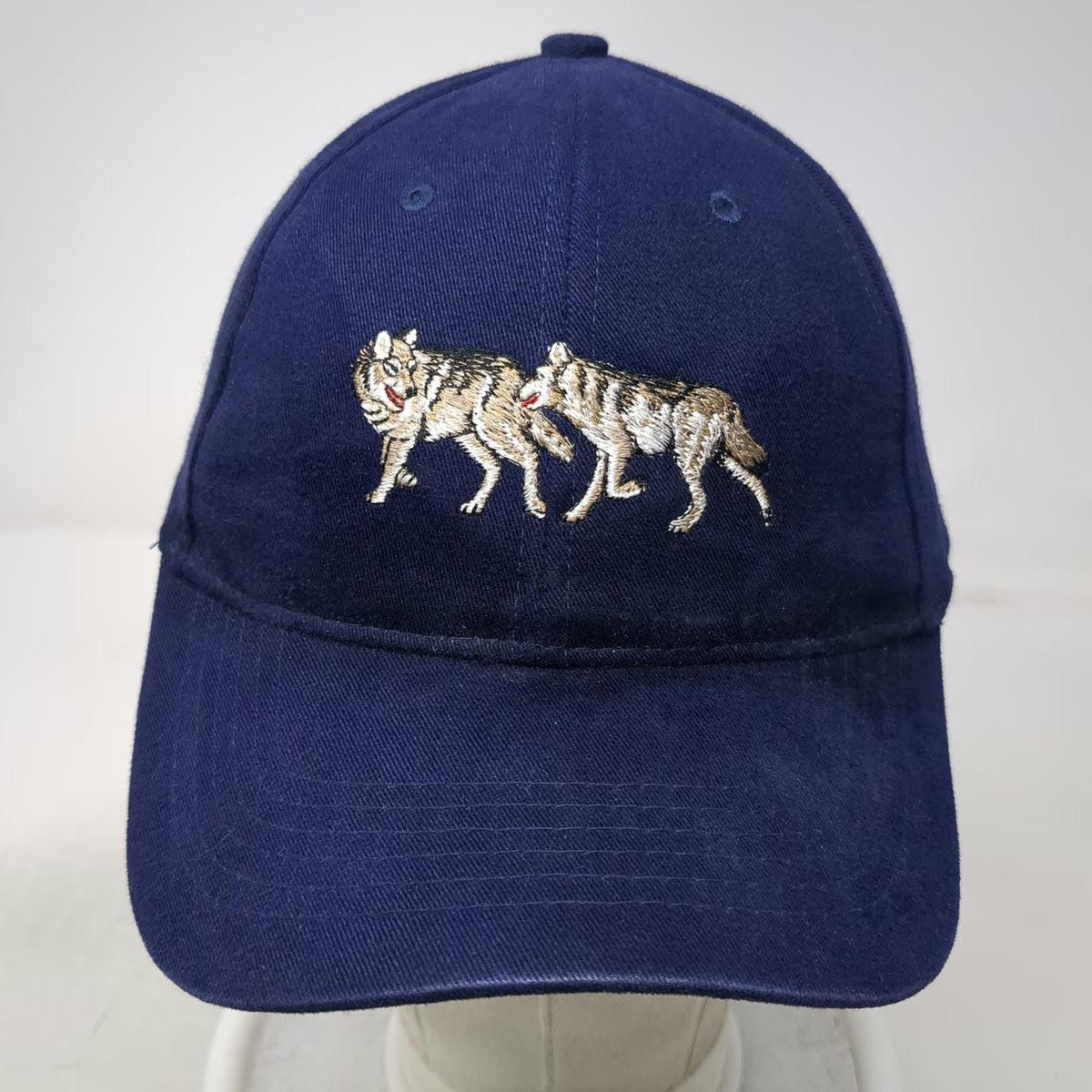 Shasta Wear Baseball Cap Blue One Size Montana Wolf Embroidery Strapback hat