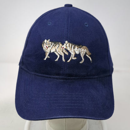Shasta Wear Baseball Cap Blue One Size Montana Wolf Embroidery Strapback hat
