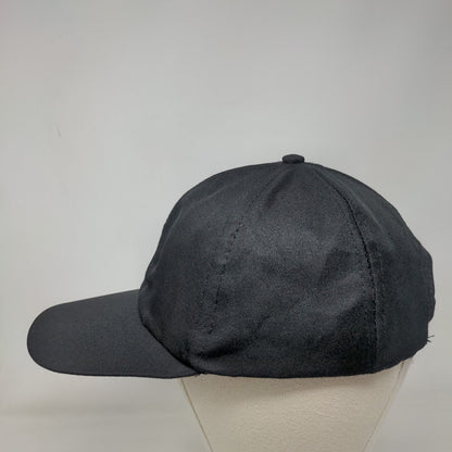 Unbranded Strapback Hat Black One Size Adjustable Solid Blank 6 Panel