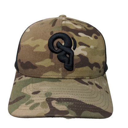 Yupoong Snapback Trucker Hat Camouflage One Size Embroidered Logo Mesh Back