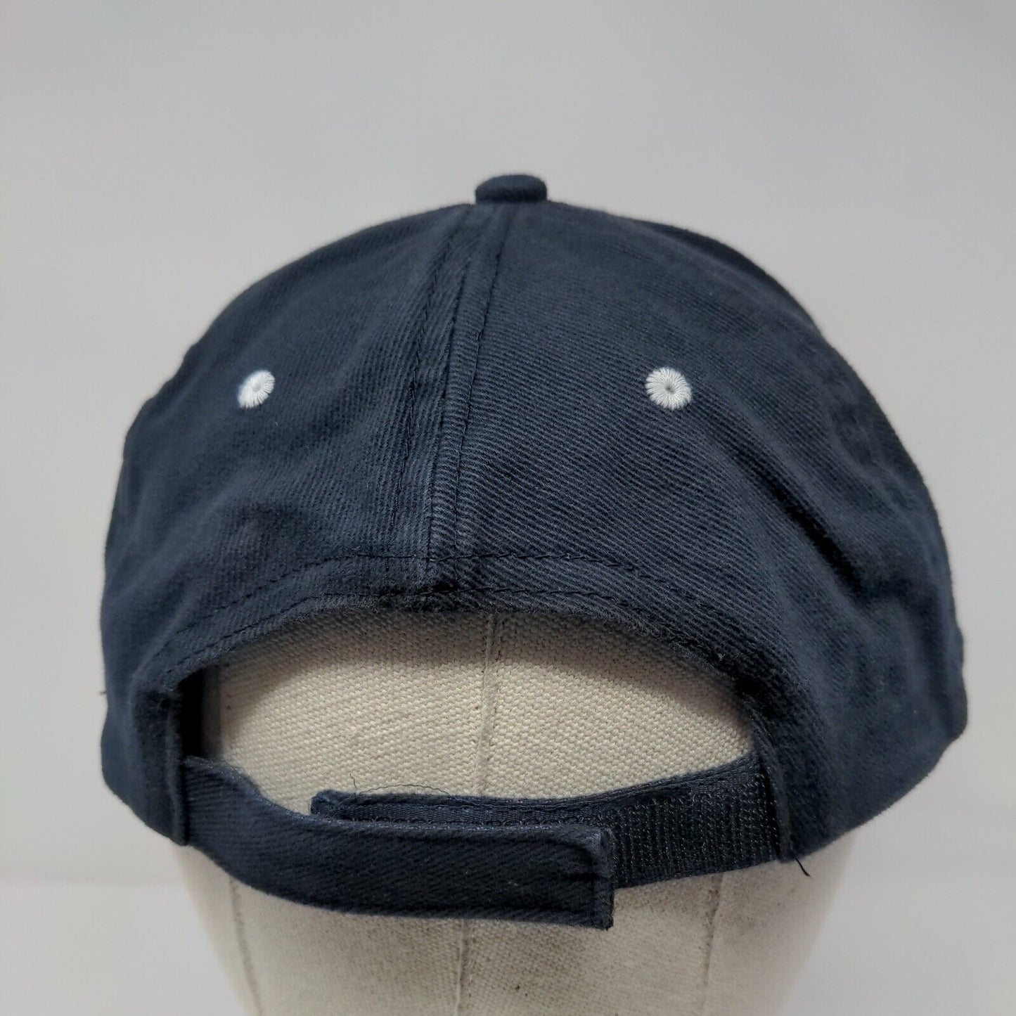 St. John's Fishing Lodge Strapback Hat Blue OSFA Adjustable Embroidered Cotton