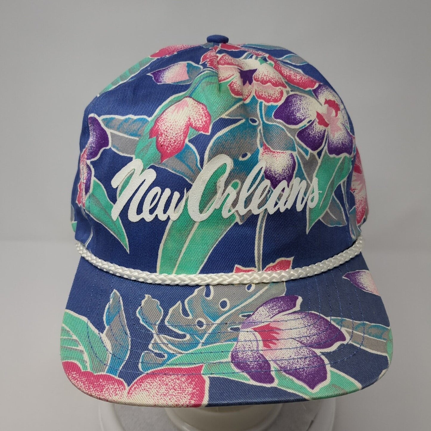 New Orleans Snapback Hat Multicolor OS Adjustable Floral Print Rope San Sun