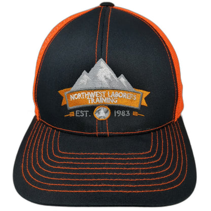 Pacific Snapback Black Orange One Size Northwest Laborers Training Mesh Hat