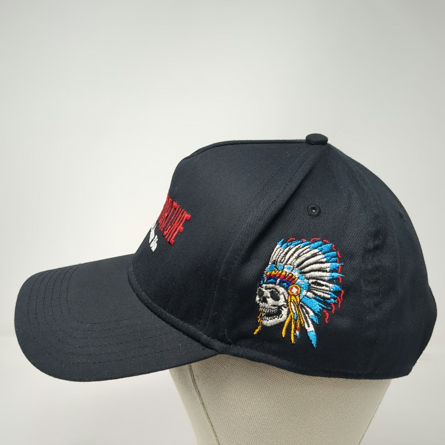 Gifts of Fortune 5 Panel Black One Size Hat Skull Headdress Snapback Warriors