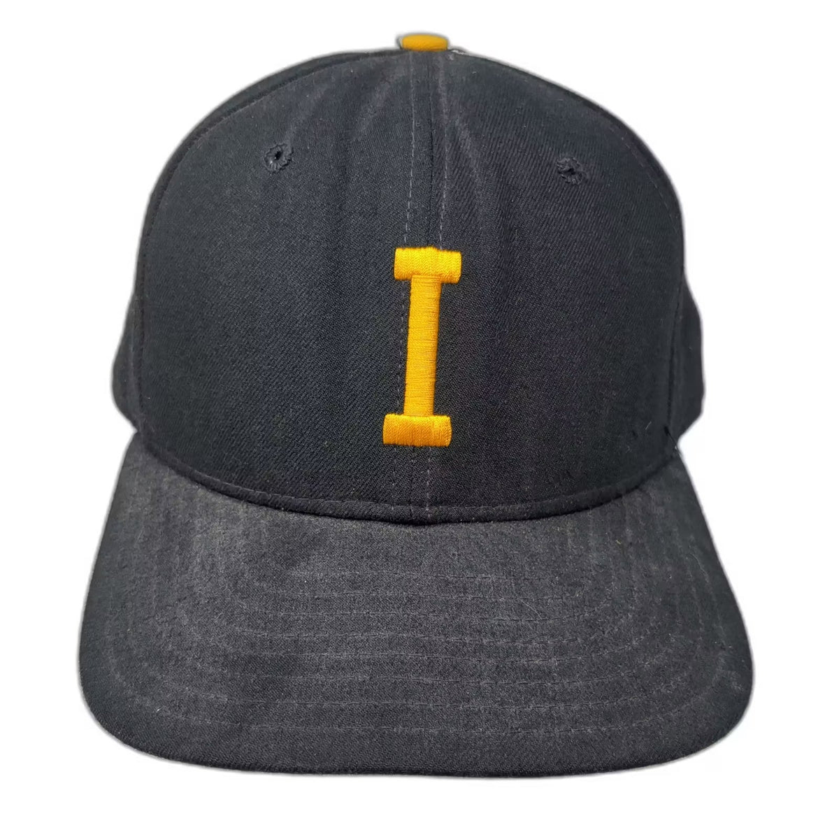 Iowa Hawkeyes NCAA New Era Pro Model Fitted Cap Black Yellow Size 7 5/8 Vintage