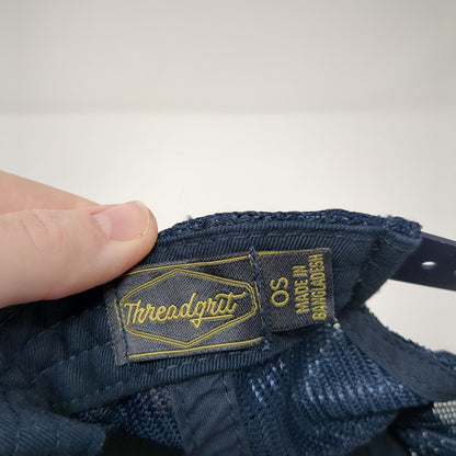 Threadgrit Snapback Mesh Back Trucker Hat Blue One Size Adjustable