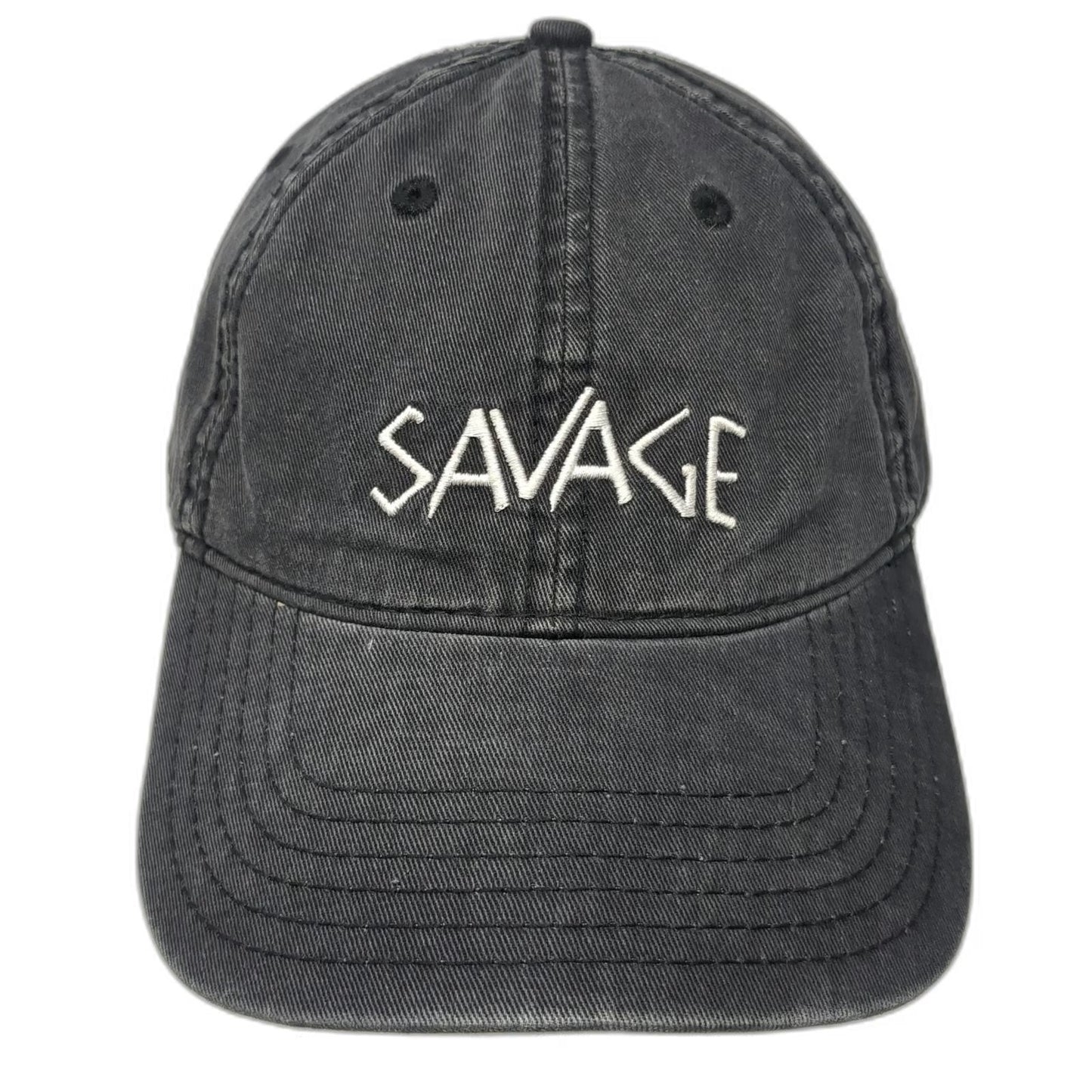 Spencer's Gifts Baseball Cap Black One Size Savage Embroidered Cotton Hat Slide