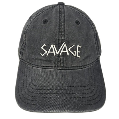 Spencer's Gifts Baseball Cap Black One Size Savage Embroidered Cotton Hat Slide