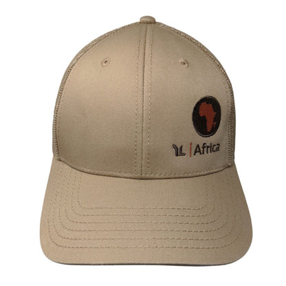 Africa Snapback Trucker Hat Tan OSFM Adjustable Embroidered Mesh Back Otto