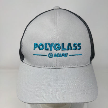 Polyglass Mapei Strapback Mesh Back Trucker Hat Gray One Size Continental