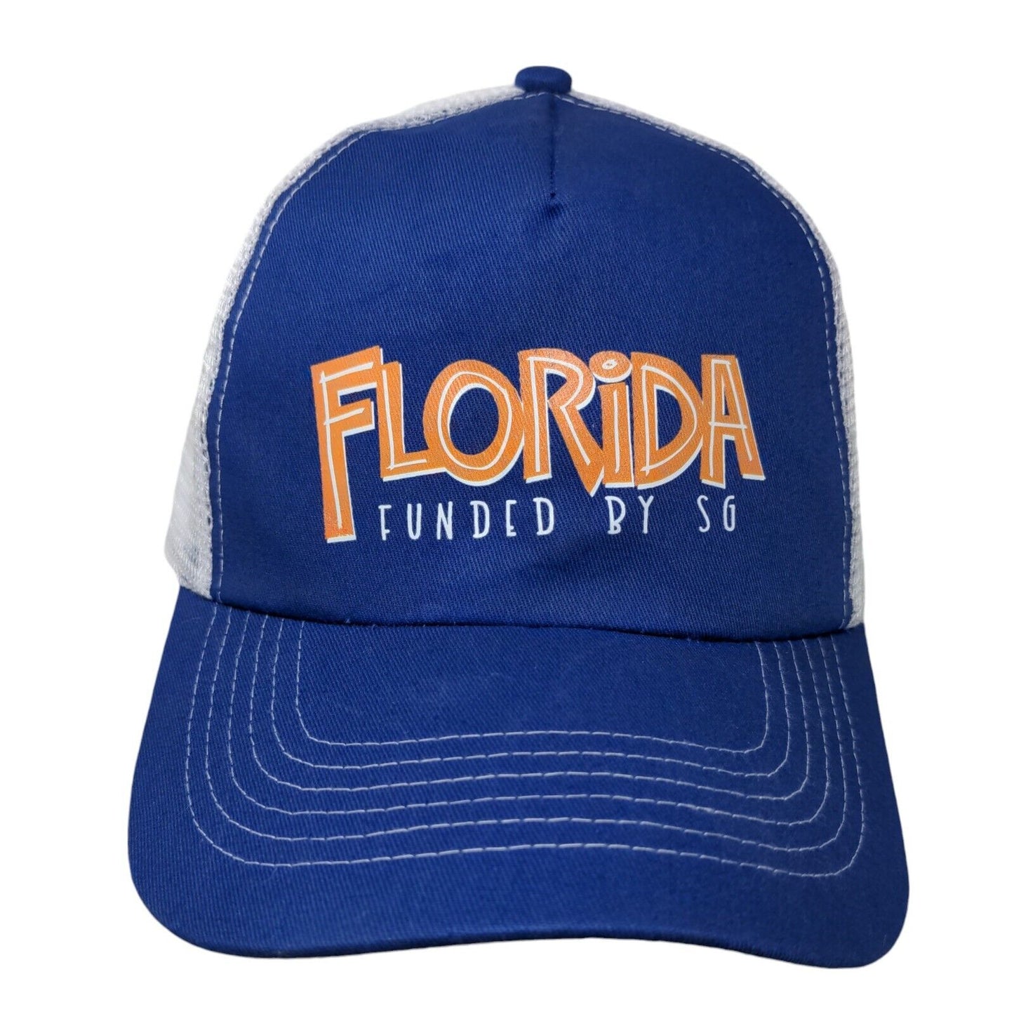 Florida Funded By SG Snapback Mesh Back Trucker Hat Blue OSFM Hit Wear