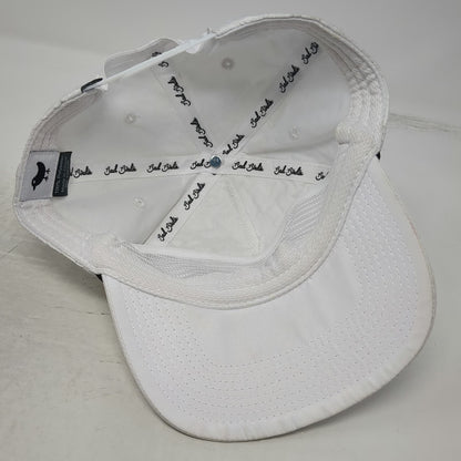 Bad Birdie 5 Panel White Hat One Size Snapback Black Rope Script Performance