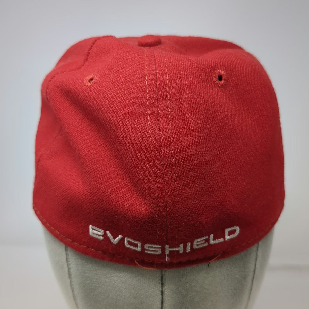 New Era EvoShield 59FIFTY Baseball Cap Red 7 Fitted Hat Flat Brim Sports Gear