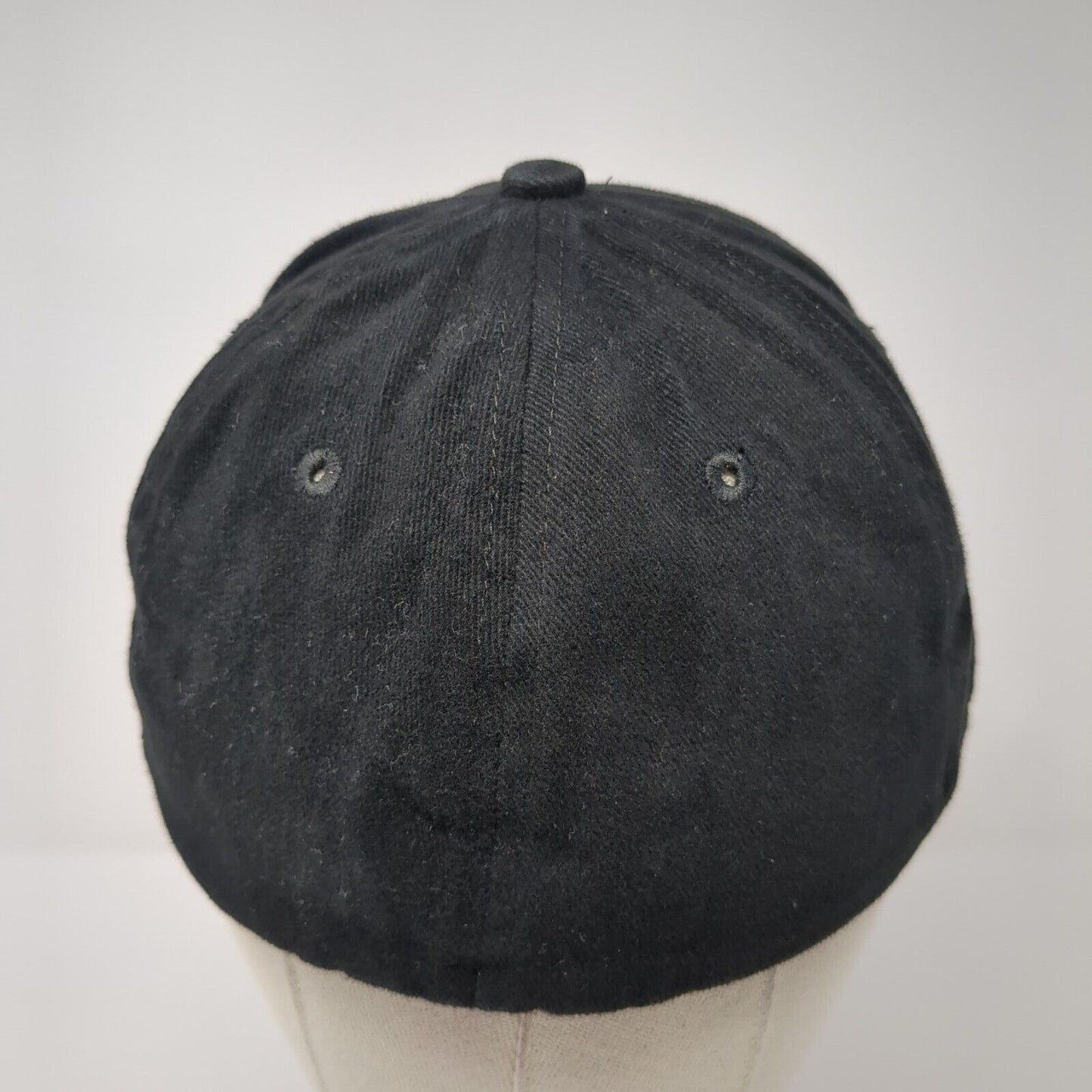 Hawaii Fitted Hat Black One Size Embroidered Solid Vent Holes Hawaiian