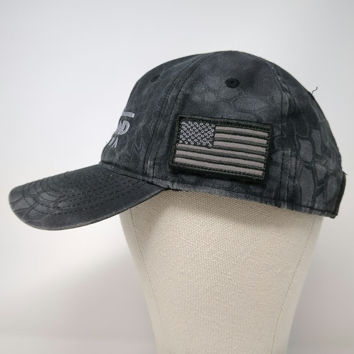 Outdoor Cap Baseball Cap Gray One Size Camp Riverwind Cle Elum WA Camo Flag Hat