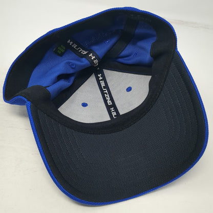 Under Armour Baseball Cap Blue M Fitted Logo Stretch Fit Blitzing Athletic Hat