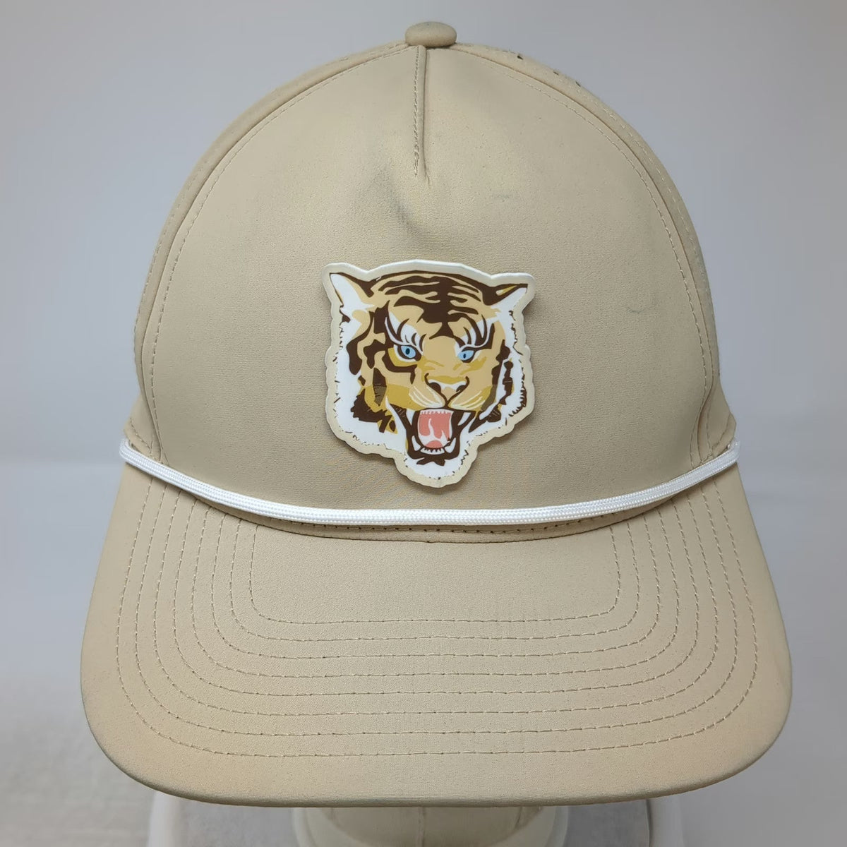 Branded Bills Trucker Hat Beige One Size Rope Tiger Patch Jet The Dude Abides