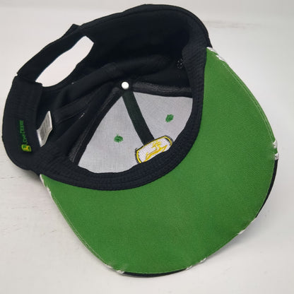 John Deere Baseball Cap Green One Size Mesh Back Contrast Piping Strapback Hat