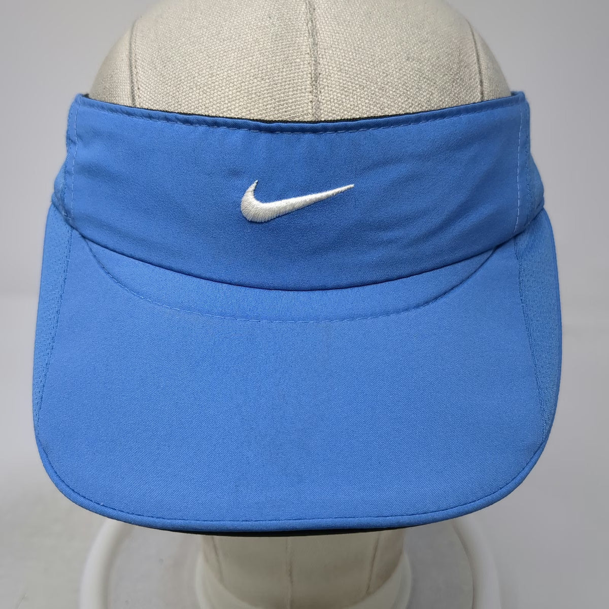Nike Visor Blue One Size Featherlight Dri-FIT Embroidered Swoosh Strapback Hat