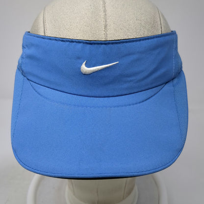 Nike Visor Blue One Size Featherlight Dri-FIT Embroidered Swoosh Strapback Hat