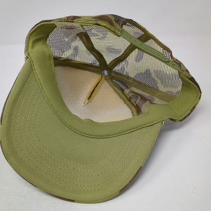 Nissun Trucker Hat Green One Size Camo Mesh Snapback Make it a Double Dice