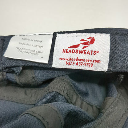 Headsweats 5 Panel Black Hat One Size Polyester Runner Logo Athletic Performance