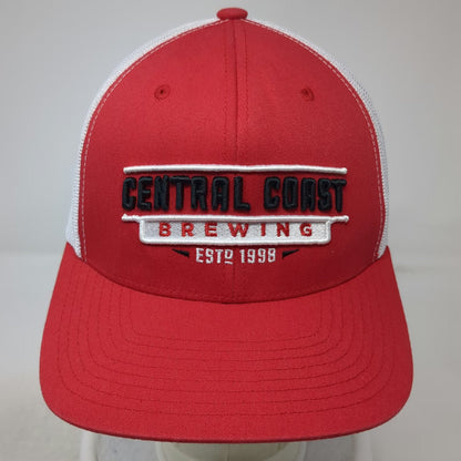 Yupoong Trucker Hat Red One Size Central Coast Brewing Est 1998 Mesh Snapback
